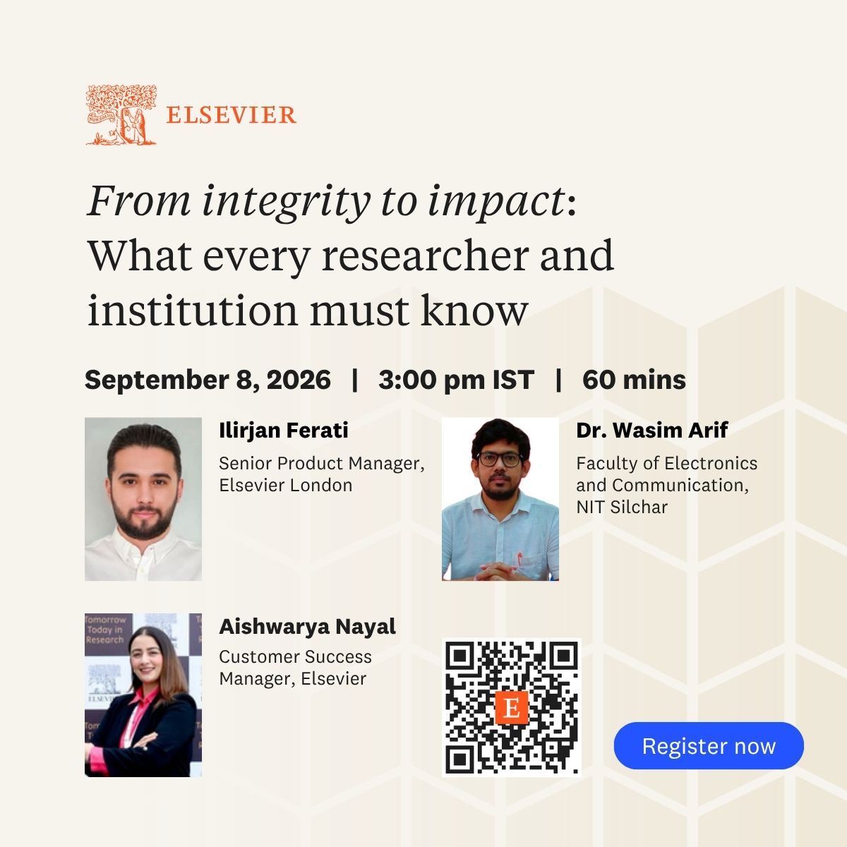 ELSEVIER Webinar: September 8, 2026 @ 3:00 p.m.